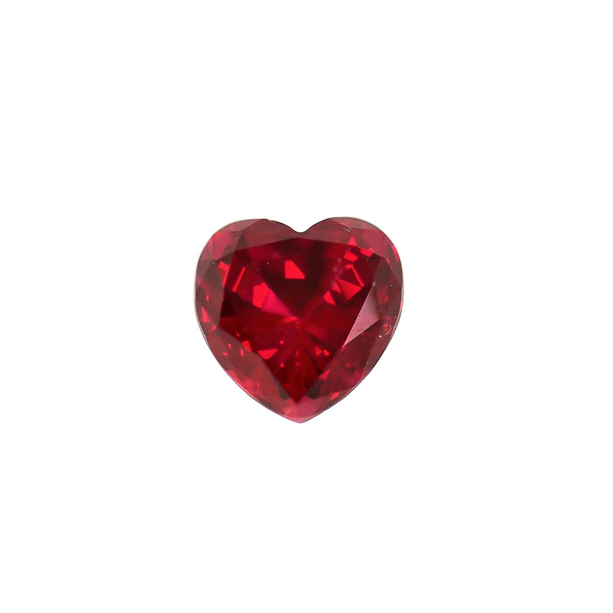 (image for) Cubic Zirconia Ruby 7mm Heart