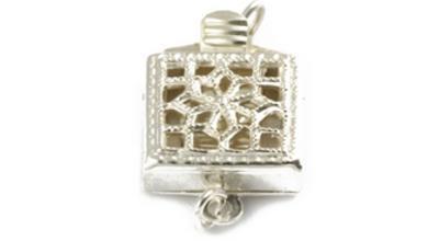 (image for) Stg Pearl Clasp Square 9mm
