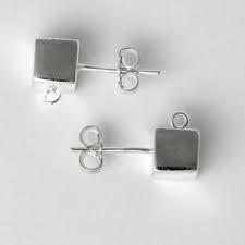 (image for) Sterling Earring Post 6mm Sq