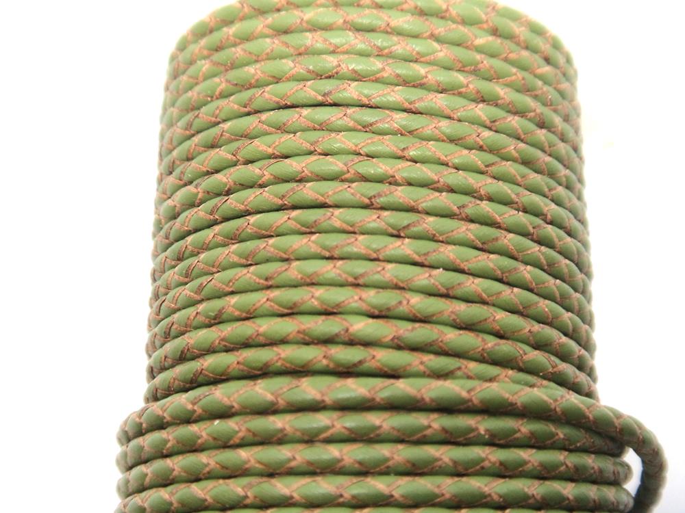 (image for) Leather Braided 3mm Green 