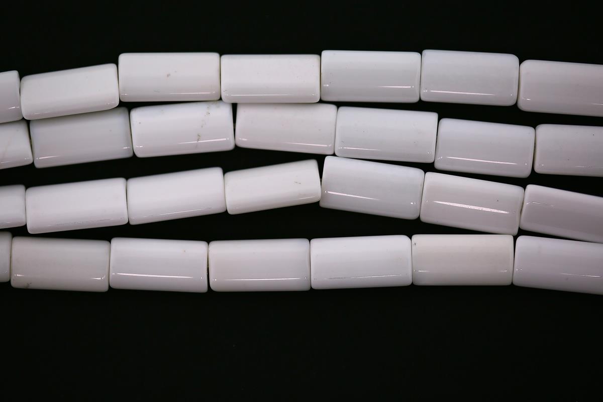 (image for) Agate White Rectangle 8x16mm