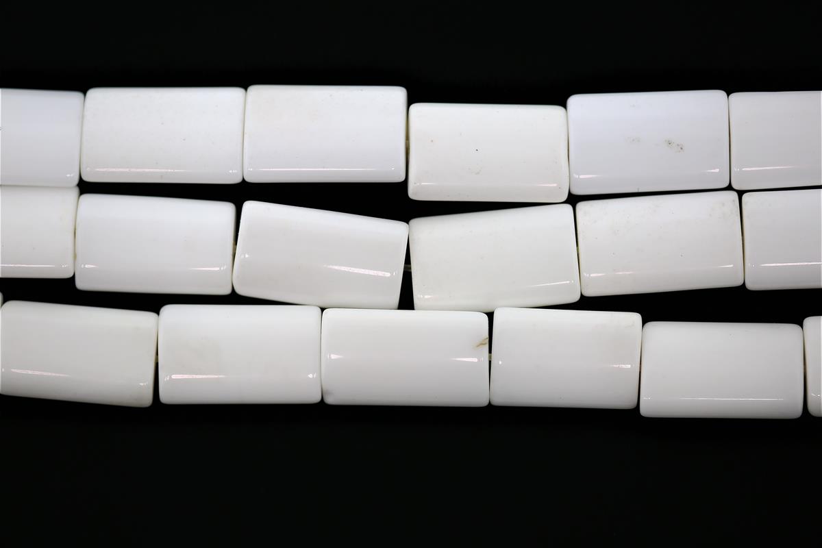 (image for) Agate White Rectangle 12x20mm