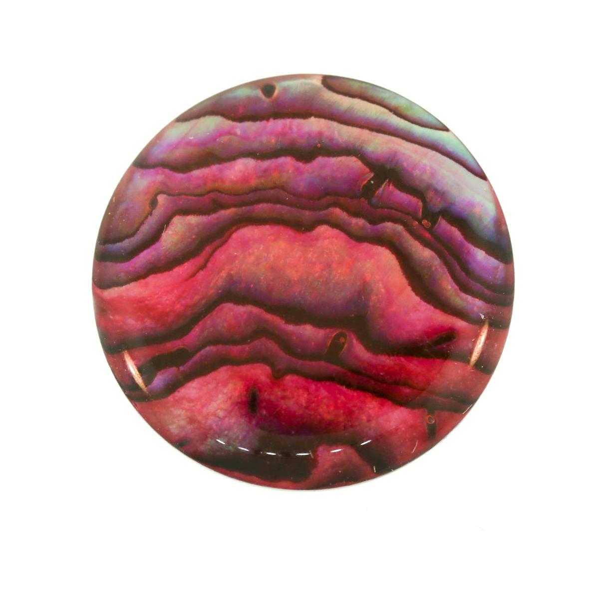 (image for) Paua Shell 18mm Round Red