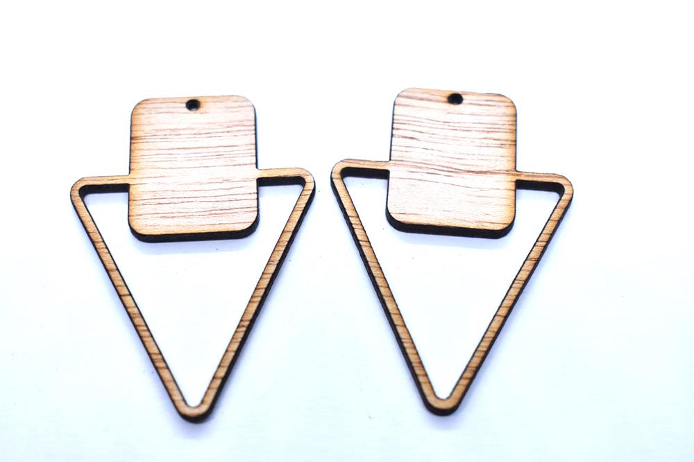 (image for) Wood Earring Part Triangle Sq