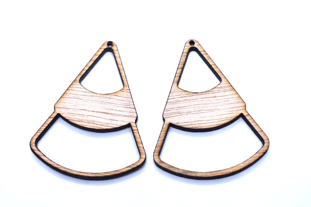(image for) Wood Earring Part Triangle Lay