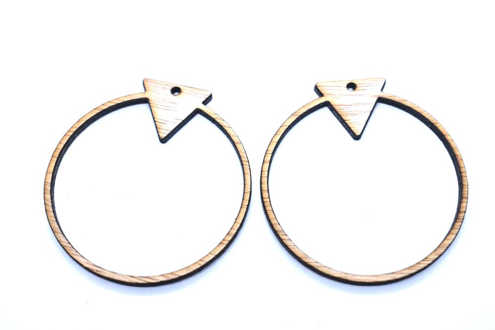 (image for) Wood Earring Part Circle Tria