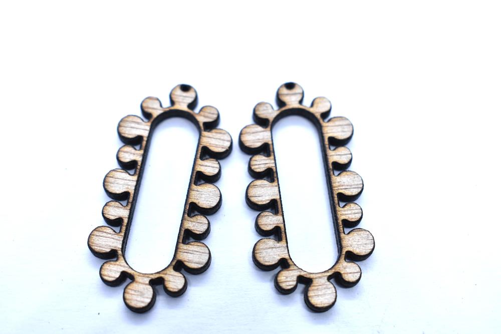 (image for) Wood Earring Part Oval Frame S