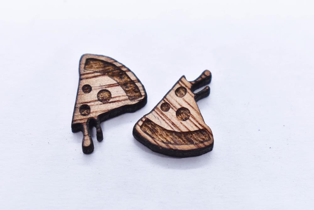(image for) Wood Earring Part Pizza Slice