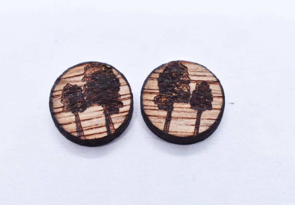 (image for) Wood Earring Part Circle Tree